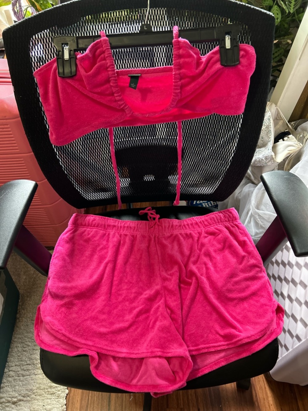 wild fable Hot Pink Terry Two-Piece Shorts Set